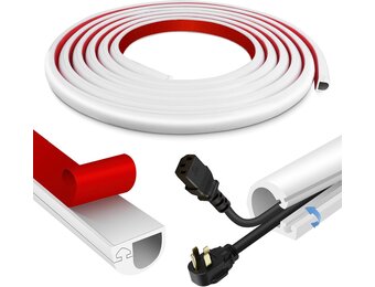 Kabeltrunking Zelfklevende Muur Kabel Cover Flexibele Siliconen Leiding Trunking TV Draad Hider voor Muur Vloer Kabel Covers (Wit, 14mm×10mm×6m)