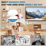 Kabeltrunking Zelfklevende Muur Kabel Cover Flexibele Siliconen Leiding Trunking TV Draad Hider voor Muur Vloer Kabel Covers (Wit, 14mm×10mm×6m)