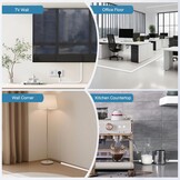 Kabeltrunking Zelfklevende Muur Kabel Cover Flexibele Siliconen Leiding Trunking TV Draad Hider voor Muur Vloer Kabel Covers (Wit, 14mm×10mm×6m)