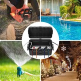 RESTMO Extra grote stekkerbeschermdoos voor verlengsnoer, 32x22x13 cm, waterdichte elektrische kabeldoos IP54 voor buiten, elektrische accessoires, Zwart