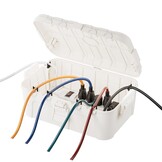 RESTMO Extra grote stekkerbeschermdoos voor verlengsnoer, 32x22x13 cm, waterdichte elektrische kabeldoos IP54 voor buiten, elektrische accessoires, Zwart