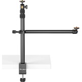 ULANZI LS02 Tafelstatief, Camera-statief, 44-105 cm Instelbaar, Overhead Statief voor Streaming en Gaming, Lichtstatief met Arm, Klemstatief met 360 graden kogelkop voor Camera/Ringlicht/Smartphone