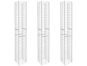vidaXL Schanskorven 3 st 25x25x197 cm gegalvaniseerd staal
