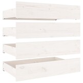 vidaXL Bedlades 4 st massief grenenhout wit