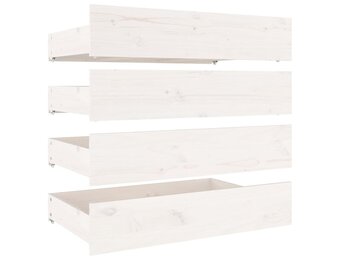 vidaXL Bedlades 4 st massief grenenhout wit