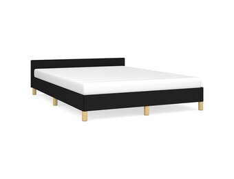 vidaXL Bedframe zonder matras stof zwart 140x190 cm