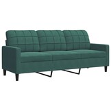 vidaXL Driezitsbank 180 cm fluweel donkergroen