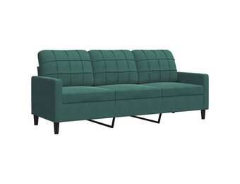 vidaXL Driezitsbank 180 cm fluweel donkergroen