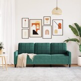 vidaXL Driezitsbank 180 cm fluweel donkergroen