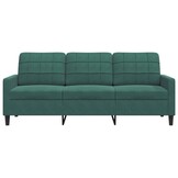 vidaXL Driezitsbank 180 cm fluweel donkergroen