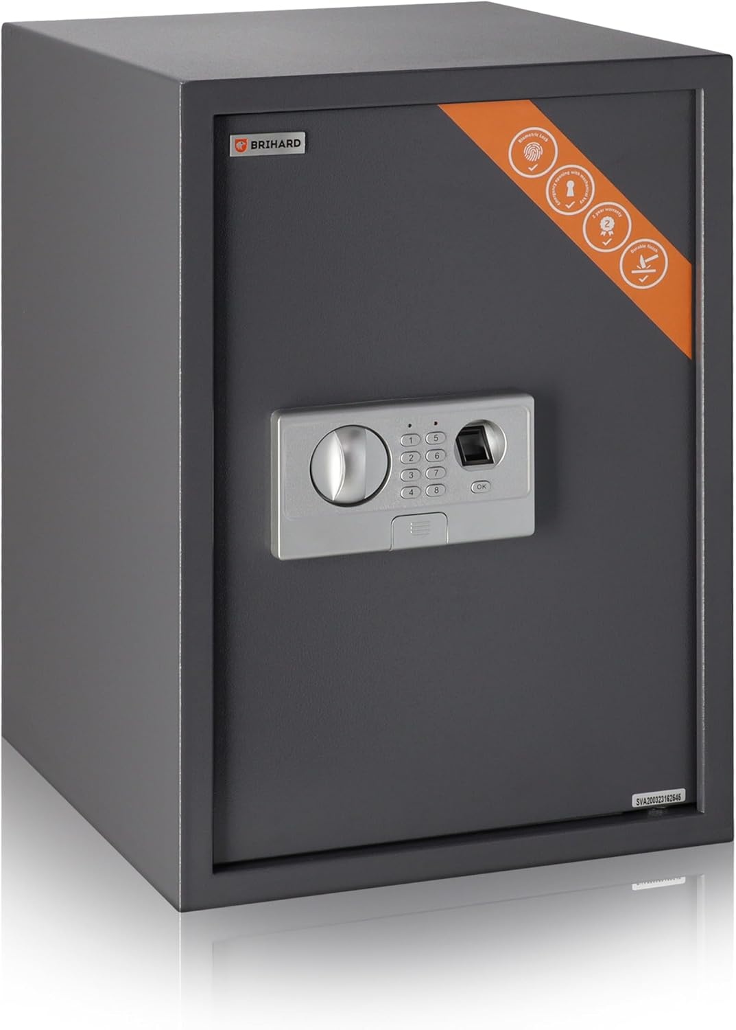 Grote Biometrische Kluis XL - 2-in-1 Digitaal Toetsenbord en Vingerafdruk Kluis - Privékluis 50x35x36cm - LED, Schokbestendig Slot Elektronische Kluis