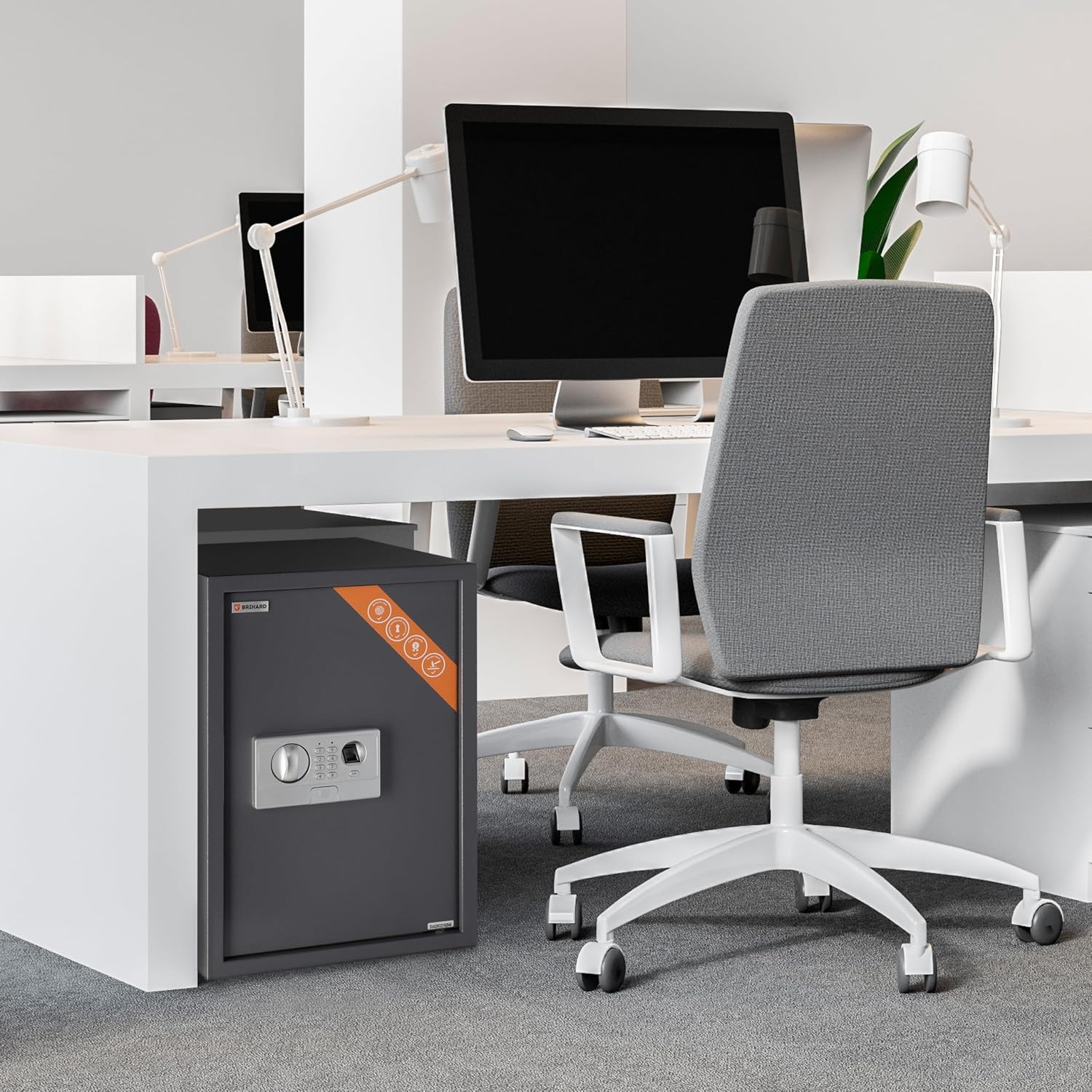 Grote Biometrische Kluis XL - 2-in-1 Digitaal Toetsenbord en Vingerafdruk Kluis - Privékluis 50x35x36cm - LED, Schokbestendig Slot Elektronische Kluis