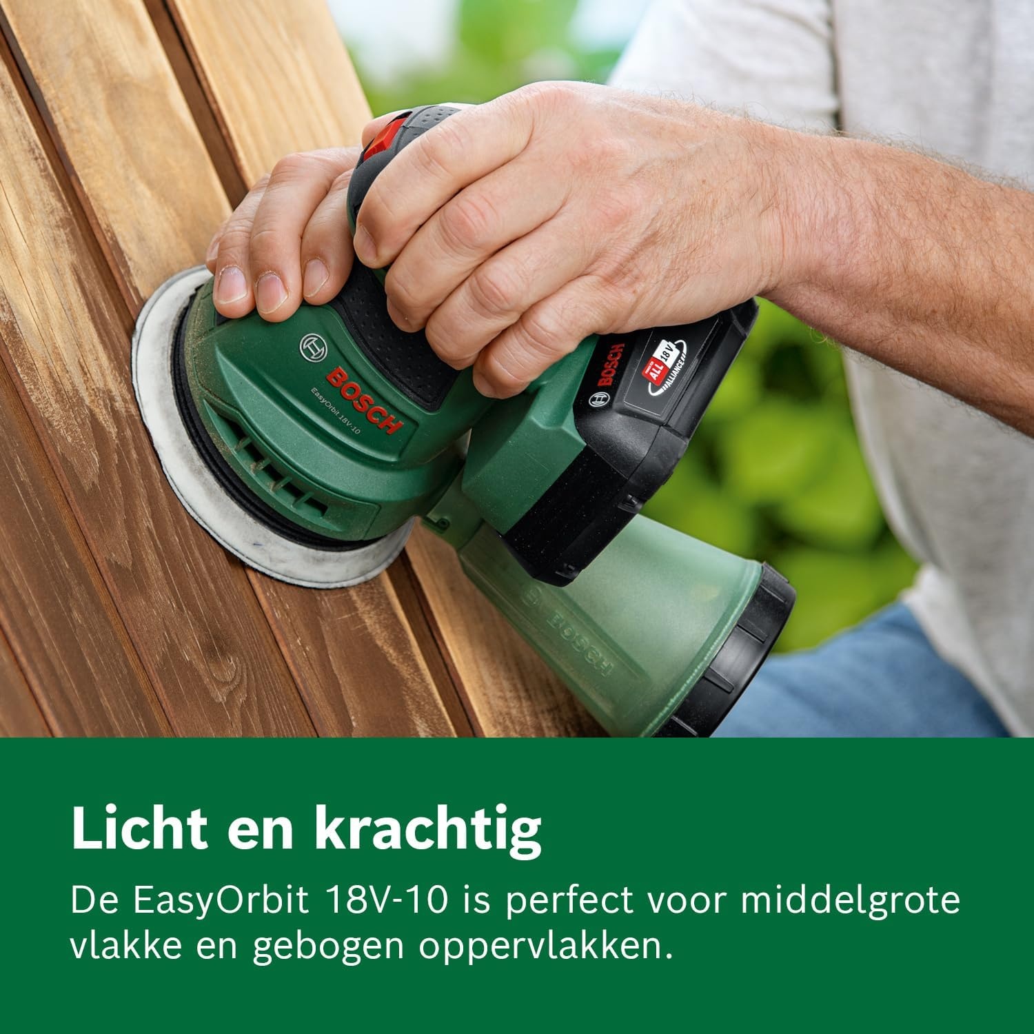 Bosch accu-excenterschuurmachine EasyOrbit 18V-10 (schuren van kleine tot middelgrote houten, gelakte en geverfde oppervlakken, diameter: 125 mm; 18 V systeem; zonder accu)