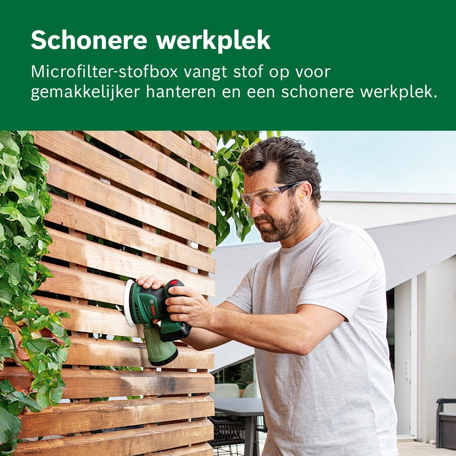 Bosch accu-excenterschuurmachine EasyOrbit 18V-10 (schuren van kleine tot middelgrote houten, gelakte en geverfde oppervlakken, diameter: 125 mm; 18 V systeem; zonder accu)