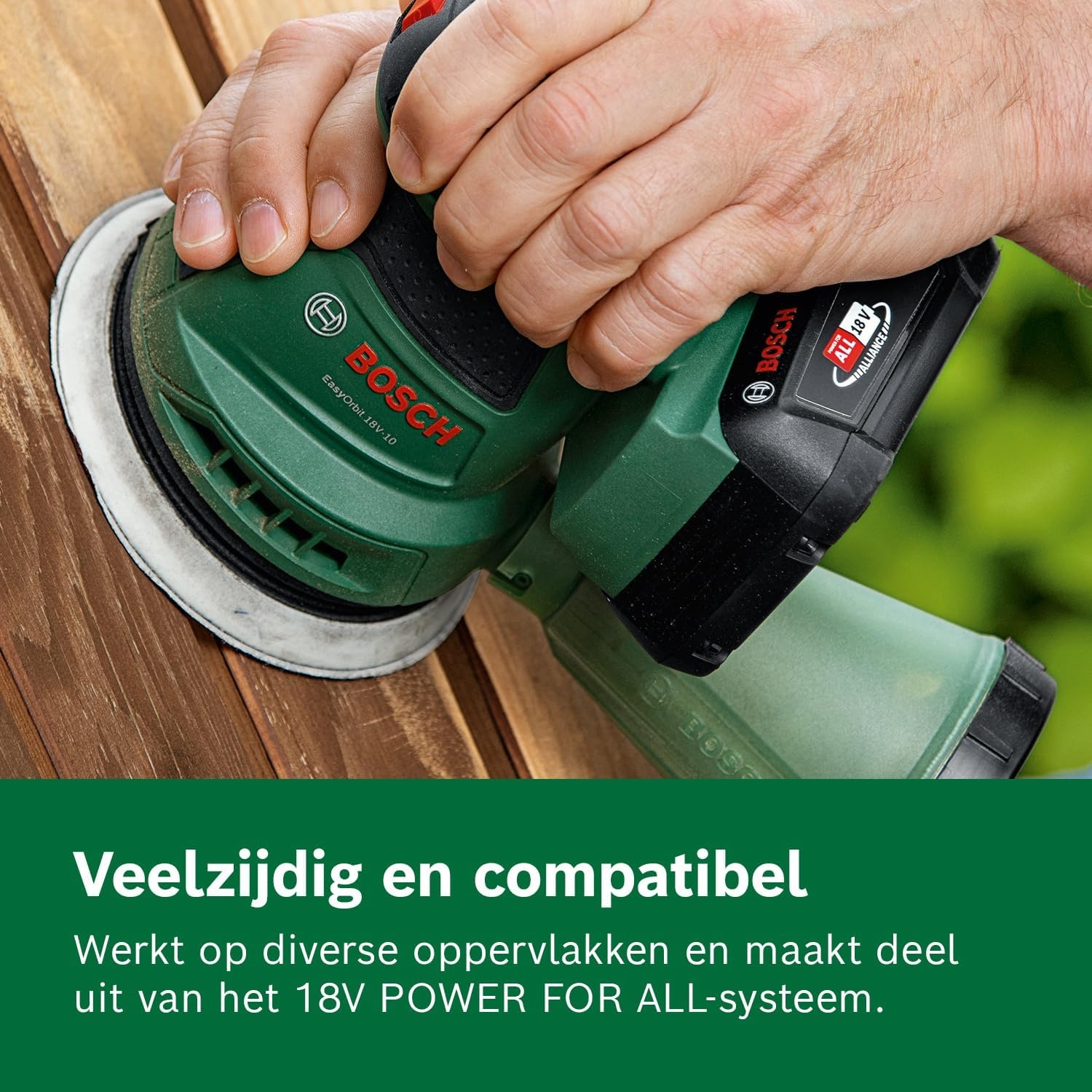 Bosch accu-excenterschuurmachine EasyOrbit 18V-10 (schuren van kleine tot middelgrote houten, gelakte en geverfde oppervlakken, diameter: 125 mm; 18 V systeem; zonder accu)