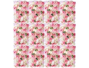 Kunstbloemen Wandpaneel Roze Roos Zijde 40x60 cm - 35% Korting