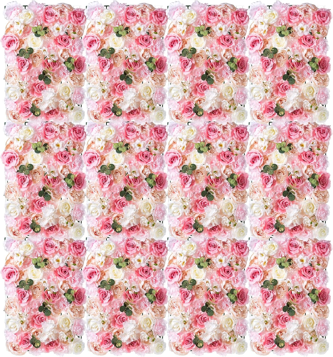 Kunstbloemen Wandpaneel Roze Roos Zijde 40x60 cm - 35% Korting