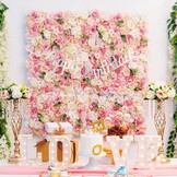 Kunstbloemen Wandpaneel Roze Roos Zijde 40x60 cm - 35% Korting