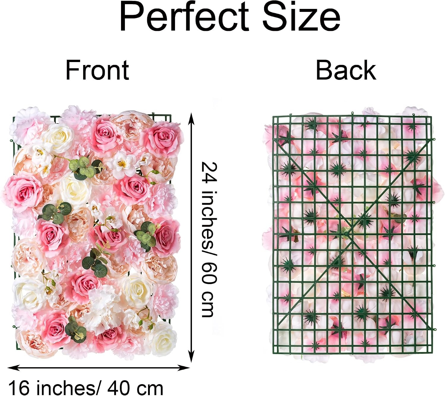 Kunstbloemen Wandpaneel Roze Roos Zijde 40x60 cm - 35% Korting