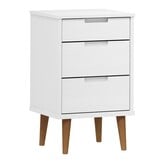 vidaXL Nachtkastje Grenenhout Wit 40x35x65 cm - 54% Korting