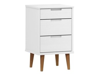 vidaXL Nachtkastje Grenenhout Wit 40x35x65 cm - 54% Korting