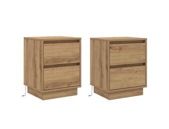 VidaXL Nachtkastje 2 stuks 39x34.5x50 cm Artisan Eiken Bewerkt Hout (34% Korting)