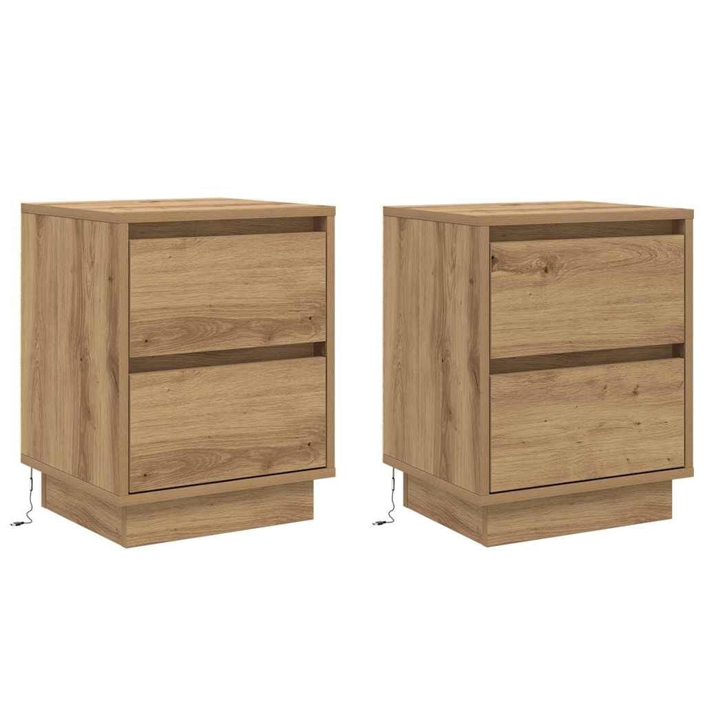 VidaXL Nachtkastje 2 stuks 39x34.5x50 cm Artisan Eiken Bewerkt Hout (34% Korting)