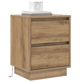 VidaXL Nachtkastje 2 stuks 39x34.5x50 cm Artisan Eiken Bewerkt Hout (34% Korting)