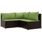VidaXL Loungeset 3-delig Bruin Poly Rattan - 35% Korting