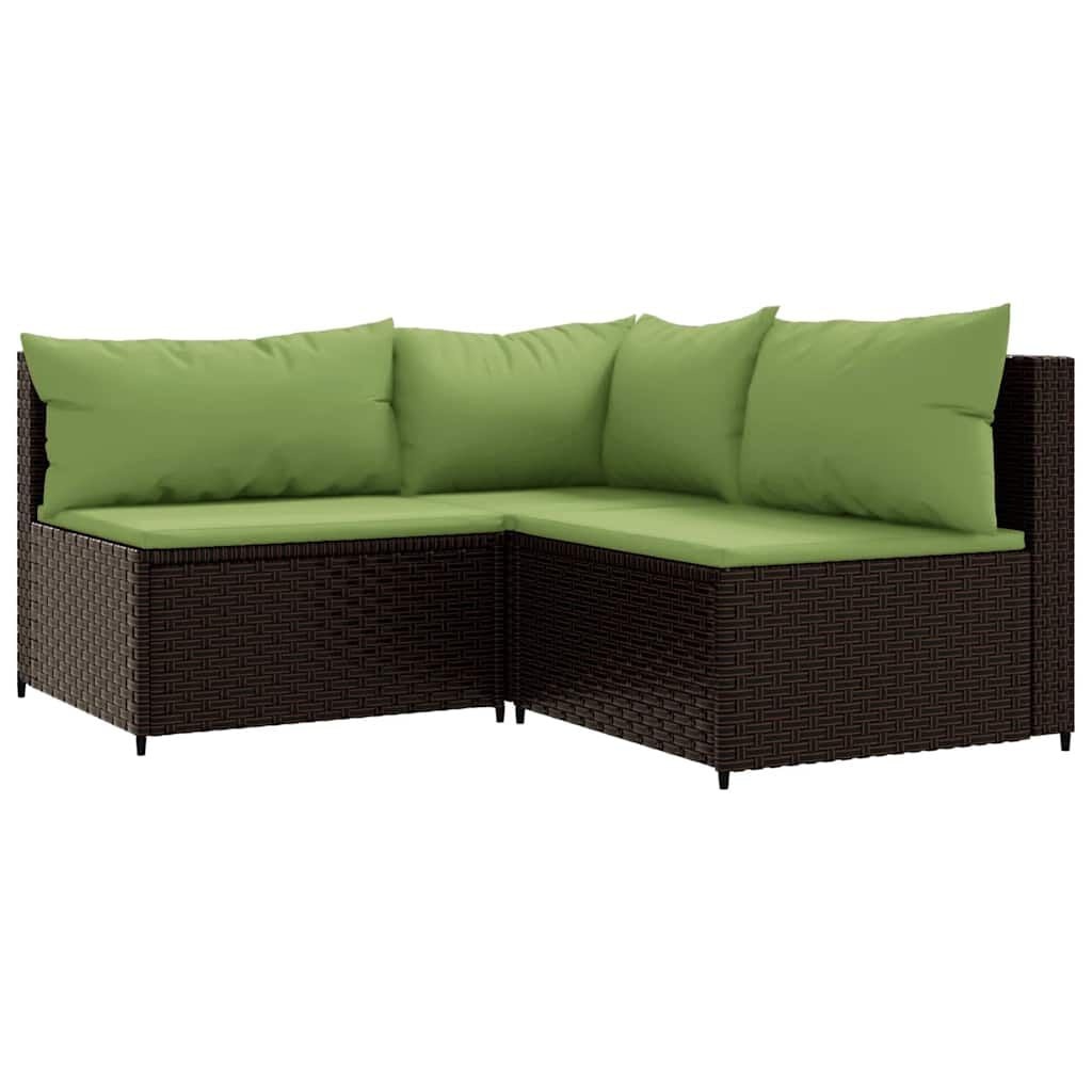 VidaXL Loungeset 3-delig Bruin Poly Rattan - 35% Korting