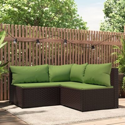 VidaXL Loungeset 3-delig Bruin Poly Rattan - 35% Korting