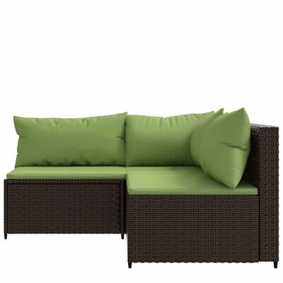 VidaXL Loungeset 3-delig Bruin Poly Rattan - 35% Korting