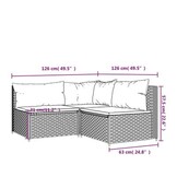 VidaXL Loungeset 3-delig Bruin Poly Rattan - 35% Korting