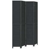 Kamerscherm 4 panelen paulowniahout zwart - 35% korting