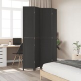 Kamerscherm 4 panelen paulowniahout zwart - 35% korting