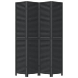 Kamerscherm 4 panelen paulowniahout zwart - 35% korting