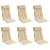 VidaXL Stoelkussens Hoge Rug 6 st Beige - 34% Korting