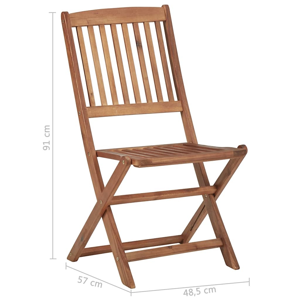VidaXL Tuinstoelen Set van 2 - Inklapbaar, Massief Acaciahout