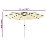 VidaXL Parasol met LED-verlichting 400cm Zandkleurig - 34% Korting!