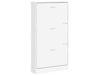 vidaXL Schoenenkast Wit 59x17x108 cm Bewerkt Hout - 54% Korting