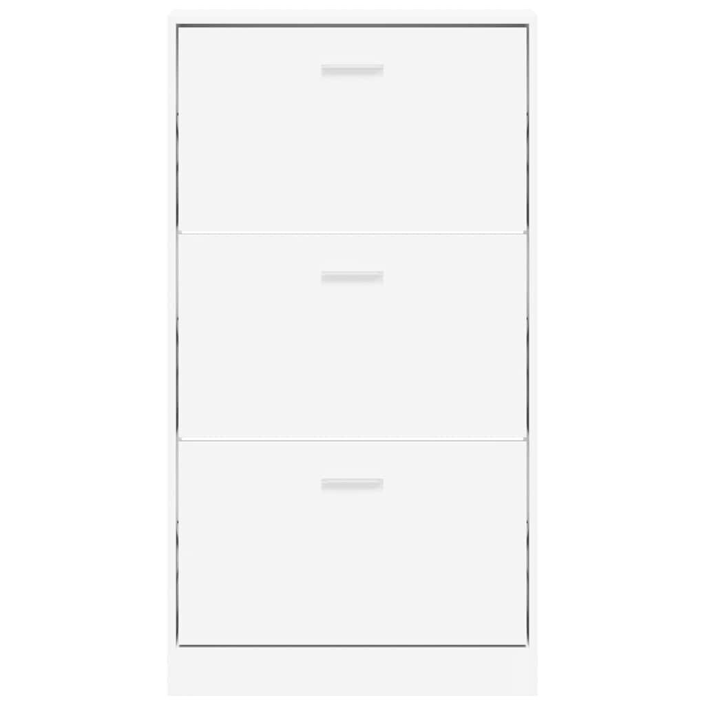vidaXL Schoenenkast Wit 59x17x108 cm Bewerkt Hout - 54% Korting