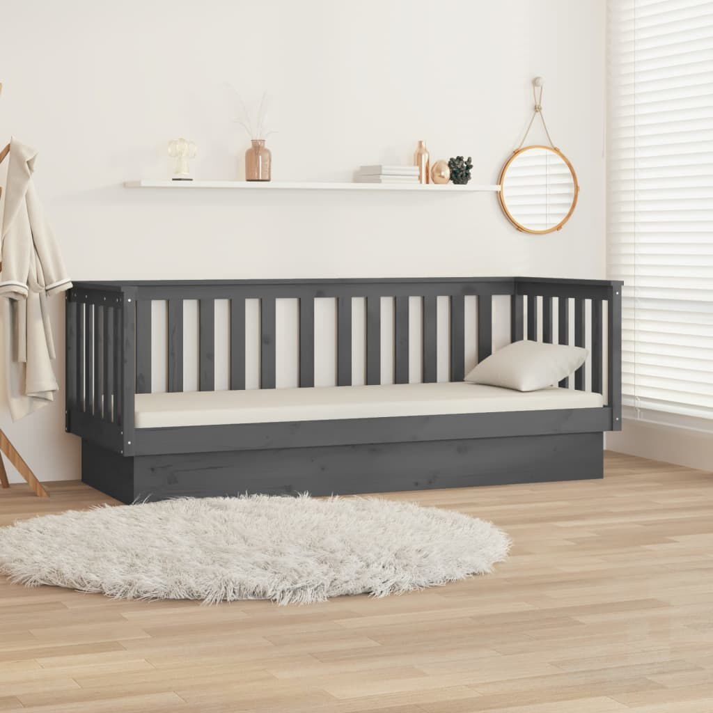 VidaXL Slaapbank Grenenhout 75x190 cm Grijs - 34% Korting!