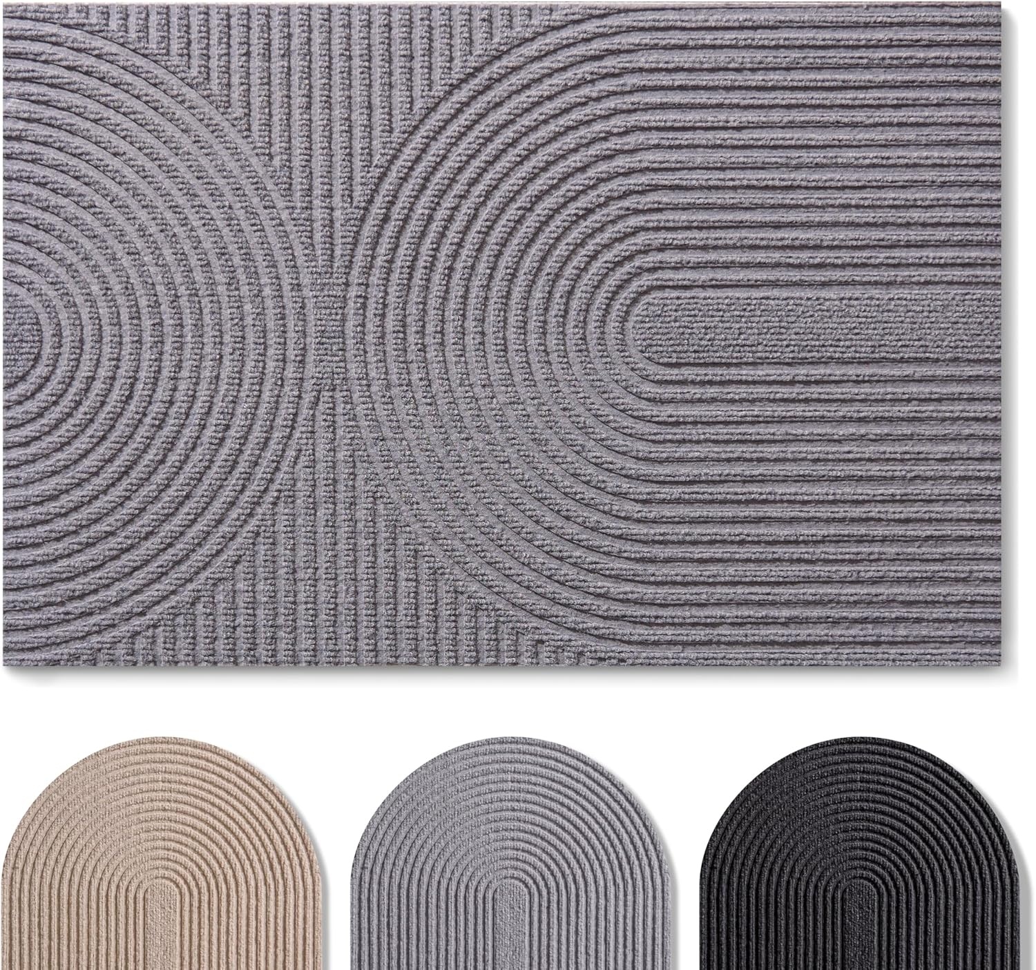 Antislip Deurmat 60x90 cm Lichtgrijs Polyester - 33% Korting!