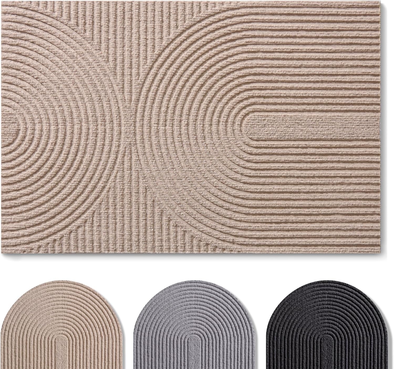 Antislip Deurmat 60x90 cm Lichtgrijs Polyester - 33% Korting!