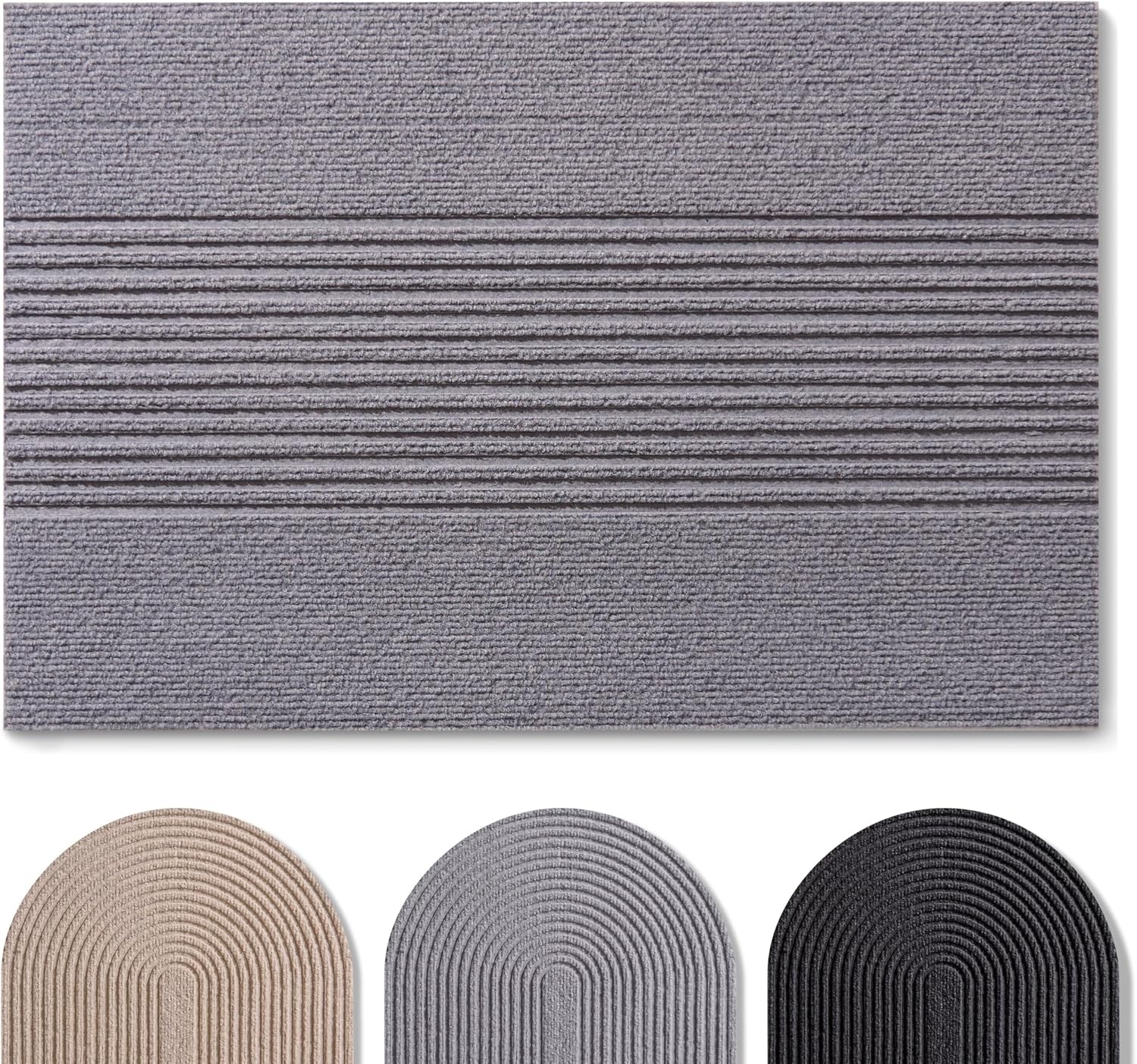 Antislip Deurmat 60x90 cm Lichtgrijs Polyester - 33% Korting!