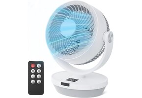 Stille Tafelventilator 33cm, 25dB, 4 Snelheden, 4 Modi, Incl. Afstandsbediening - 34% Korting