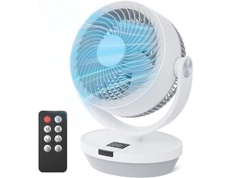 Stille Tafelventilator 33cm, 25dB, 4 Snelheden, 4 Modi, Incl. Afstandsbediening - 34% Korting