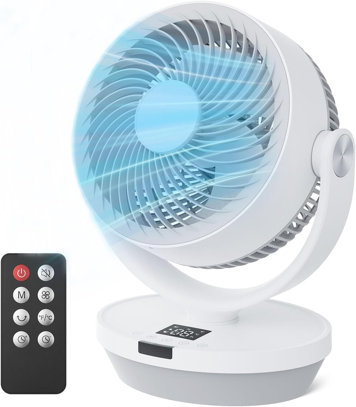 Stille Tafelventilator 33cm, 25dB, 4 Snelheden, 4 Modi, Incl. Afstandsbediening - 34% Korting