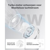 Stille Tafelventilator 33cm, 25dB, 4 Snelheden, 4 Modi, Incl. Afstandsbediening - 34% Korting