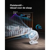 Stille Tafelventilator 33cm, 25dB, 4 Snelheden, 4 Modi, Incl. Afstandsbediening - 34% Korting